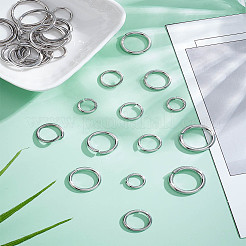 30Pcs 6 Styles Tarnish Resistant 304 Stainless Steel Open Jump Rings&nbsp;STAS-LP0001-62