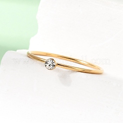304 Stainless Steel Rhinestone Finger Rings for Women&nbsp;SA-CBAB767-26C-G