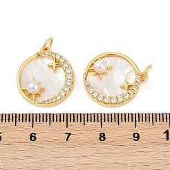 Brass Micro Pave Cubic Zirconia Pendants&nbsp;KK-U058-09G