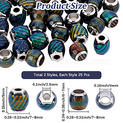 50Pcs 2 Styles Glass European Beads&nbsp;GLAA-PA0001-43