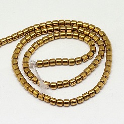 Electroplate Non-magnetic Synthetic Hematite Beads Strands&nbsp;X-G-J163-3x3mm-04