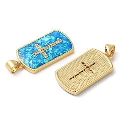 Rack Plating Brass Micro Pave Clear Cubic Zirconia Pendants&nbsp;KK-P268-16G