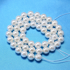 Round Shell Pearl Bead Strands&nbsp;BSHE-L011-10mm-A013