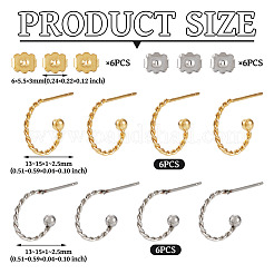 Stainless Steel Twist Studs Earrinds&nbsp;EJEW-TA0001-40