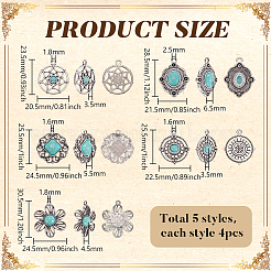 20Pcs 5 Styles Tibetan Style Alloy Pendants&nbsp;FIND-PH0029-25