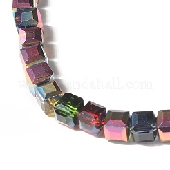 Transparent Electroplated Glass Beads Strands&nbsp;GLAA-G097-03