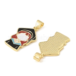 Graduation Season Brass Enamel Pendants&nbsp;KK-CBAF2EC-03G-F01