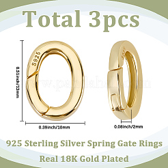3Pcs Sterling Silver Spring Gate Rings&nbsp;STER-SC0001-67