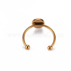 201 Stainless Steel Cuff Ring Findings&nbsp;STAS-S080-042B-G