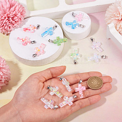 15Pcs Luminous Resin Sequins Pendants&nbsp;RESI-TA0004-20B
