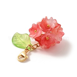 Flower Glass Pendant Decoration&nbsp;HJEW-TA00286-02