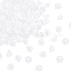 150Pcs Transparent Spray Painted Glass Bead Caps&nbsp;GLAA-SC0002-76