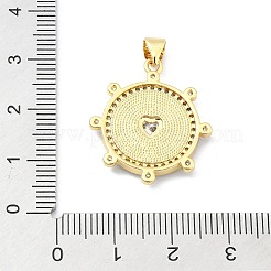 Brass Micro Pave Clear Cubic Zirconia Pendants&nbsp;KK-A221-08G