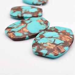 Assembled Bronzite and Synthetic Turquoise Graduated Beads Strands&nbsp;G-P297-T01