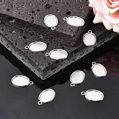 Tibetan Style Antique Silver Alloy Flat Oval Pendant Cabochon Settings&nbsp;X-TIBEP-M022-36AS