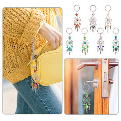 7Pcs Synthetic Turquoise & Alloy Keychain&nbsp;KEYC-TAC00042