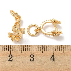 Brass Micro Pave Cubic Zirconia Ice Pick Pinch Bails&nbsp;KK-K378-15G