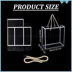 Transparent Foldable PET Flower Storage Boxes with Rope Handle&nbsp;CON-WH0001-38