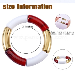 Chunky Curved Tube Beads Stretch Bracelets Set&nbsp;BJEW-SW00016