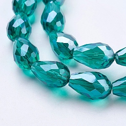 Electroplate Glass Beads Strands&nbsp;EGLA-R008-15x10mm-M