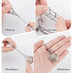 2Pcs 304 Stainless Steel Macrame Pouch Necklace Making for Gemstone Nuggets&nbsp;NJEW-BBC0001-27A