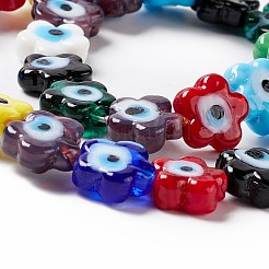 Handmade Evil Eye Lampwork Beads Strands&nbsp;LAMP-F024-03B