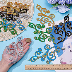 5 Pairs 5 Colors Flower Computerized Embroidery Thread Patches&nbsp;PATC-ME0001-15