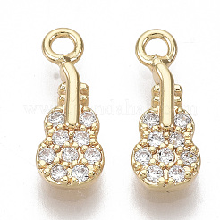 Brass Micro Pave Clear Cubic Zirconia Charms&nbsp;KK-S355-016-NF