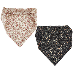 2Pcs 2 Colors Cloth Flower Printed Elastic Headbands for Girls&nbsp;OHAR-CY0001-16