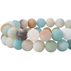 Frosted Natural Flower Amazonite Bead Strands&nbsp;G-PH0028-8mm-03