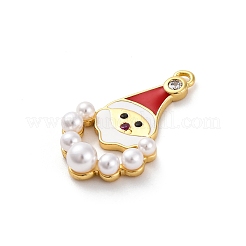 Santa Claus Brass Micro Pave Cubic Zirconia with Enamel Pendants&nbsp;KK-Q010-02G