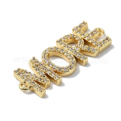Rack Plating Brass Micro Pave Clear Cubic Zirconia Word MORE Links&nbsp;KK-M282-45G
