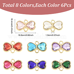 48Pcs 8 Colors Alloy Rhinestone Connector Charms&nbsp;FIND-SC0017-17