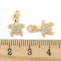 Brass Micro Pave Clear Cubic Zirconia Charms&nbsp;KK-Z044-14A