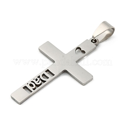 Non-Tarnish Father's Day 201 Stainless Steel Pendants&nbsp;STAS-N103-189P