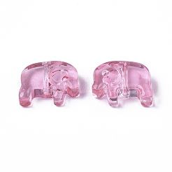 Transparent Spray Painted Glass Beads&nbsp;X1-GLAA-T022-01-D04