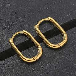 Ion Plating(IP) 304 Stainless Steel Oval Hoop Earrings&nbsp;X-EJEW-M218-02A-G