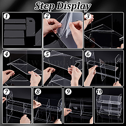 1 Set 2-Tier Acrylic Storage Display Stands for Audio Tapes&nbsp;ODIS-PH0002-08