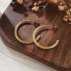 304 Stainless Steel Twist C-Shaped Stud Earrings&nbsp;EJEW-R017-03G-02