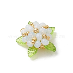 Dyed Natural Malaysia Jade & Glass Beaded Pendants&nbsp;PALLOY-MZ01265-06
