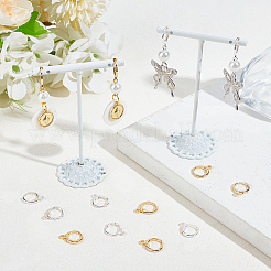 20Pcs 2 Color Brass Leverback Earring Findings&nbsp;KK-BBC0013-63