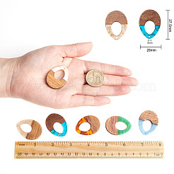 Transparent and Opaque Resin & Walnut Wood Pendants&nbsp;RESI-SZ0001-05