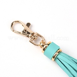 Imitation Leather with Light Gold Alloy Clasps Tassel Big Pendants Decorations&nbsp;AJEW-WH0223-28A-01