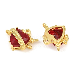 Brass & Faceted Glass Connector Charms&nbsp;GL-CBA96FD-03B-G