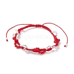 Glass Seed Beads Braided Beaded Bracelets for Women&nbsp;BJEW-MZ00215-04
