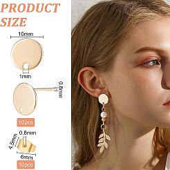 Brass Stud Earring Findings&nbsp;KK-BC0006-03G