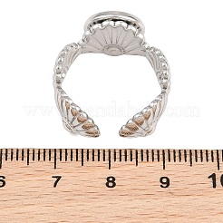 Shell Shape 304 Stainless Steel Cuff Ring Components&nbsp;SA-CBA098D-03P-B