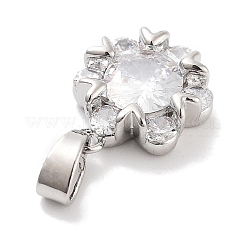 Brass Micro Pave Clear Cubic Zirconia Pendants&nbsp;ZIRC-L104-012P