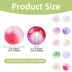 250Pcs 10 Colors Frosted Spray Painted Glass Beads&nbsp;GLAA-YW0005-42