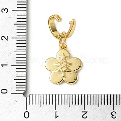 Christmas Brass Rhinestone Flower Pendant Decorations&nbsp;KK-H498-01G-10